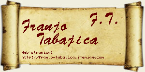 Franjo Tabajica vizit kartica